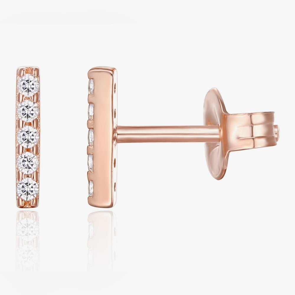 PAVOI 14K Gold Plated Sterling Silver Cubic Zirconia I Studs